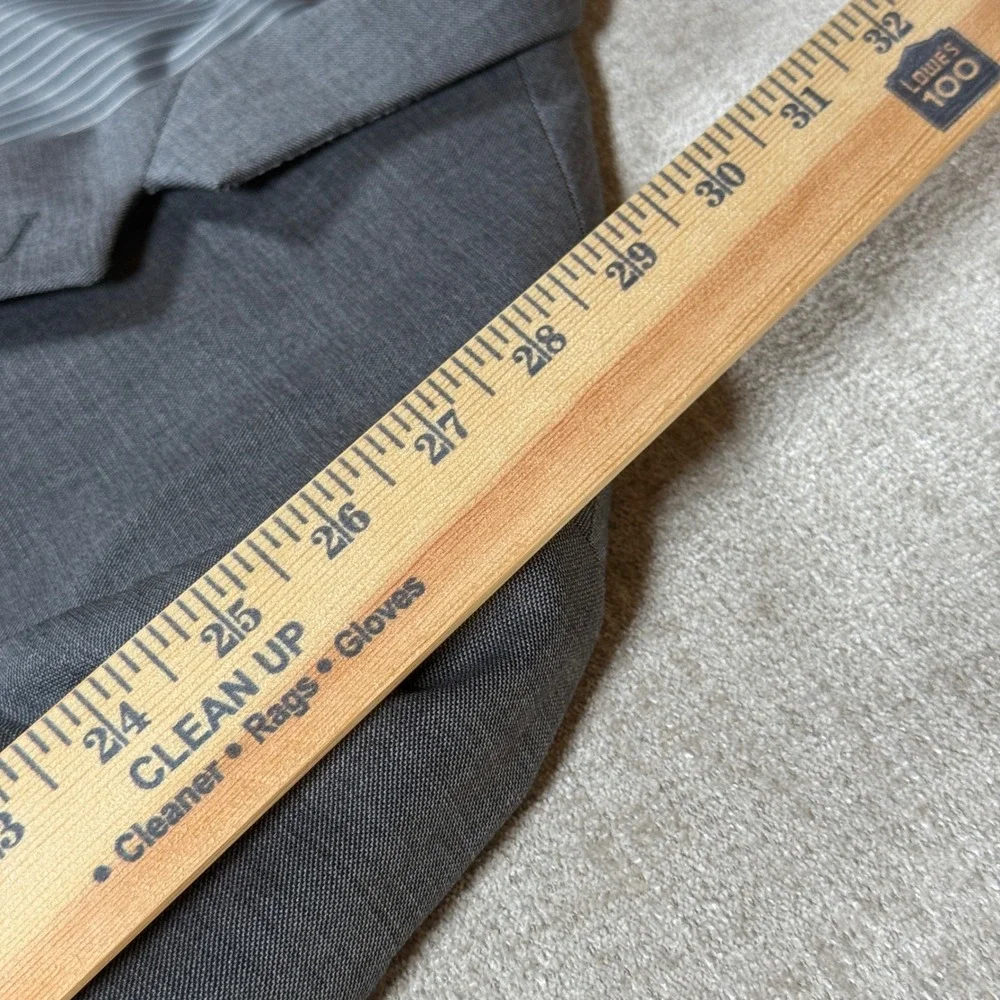 Banana Republic Suit Jacket Mens 50L Grey Stretch Sharkskin Slim Fit Wool Blend